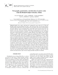Petrography, Geochemistry, and Alteration of Country Rocks from the Bosumtwi Impact Structure, Ghana