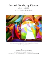 Second Sunday of Easter April 19, 2020 10:00 Am LIVE on FACEBOOK