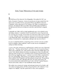 Sixty Years' Memories of Art and Artists