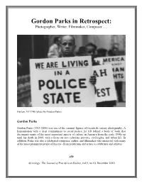 Gordon Parks in Retrospect: Photographer, Writer, Filmmaker, Composer …