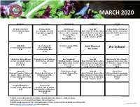 HNA Cafe Menu March 2020
