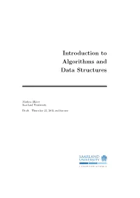 Introduction to Algorithms and Data Structures