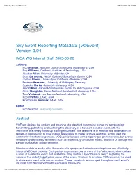IVOA Sky Transient Metadata 06/20/2005 08:00 PM