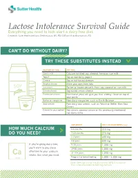 Lactose Intolerance Survival Guide