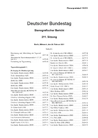 Plenarprotokoll 19/211