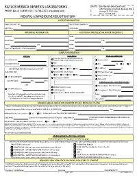 Prenatal Testing Requisition Form