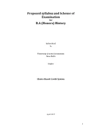 Proposed Syllabusand Scheme of Examination B.A (Honors) History
