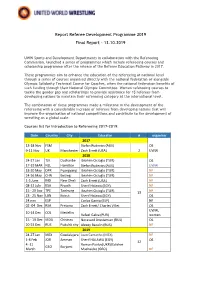 Report Referee Development Programme 2019 Final Report – 13.10.2019