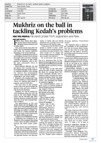Tackling Kedah's Problems