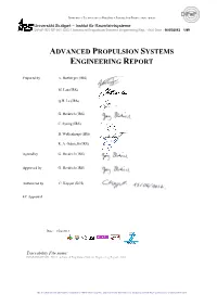 Advanced Propulsion Systems Engineering Report