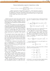 Classical Information Capacity of Superdense Coding