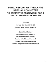 Final Report of the Lr 455 Special Committee to Create the Framework for a State Climate Action Plan