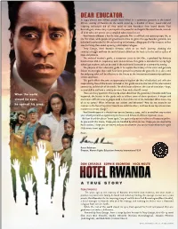 Hotel Rwanda, Reminds All of Us What One Person Can Accomplish When Moved to Act