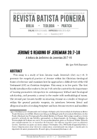 Jerome's Reading of Jeremiah 20:7-18