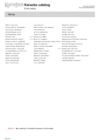 Karaoke Catalog Updated On: 01/10/2019 Sing Online on Entire Catalog