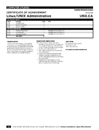 Linux/UNIX Administration UNX.CA