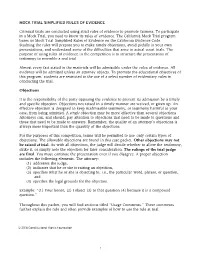 Mock Trial Simplified Rules of Evidence