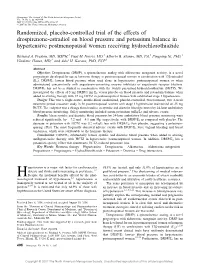 Randomized, Placebo-Controlled Trial of the Effects of Drospirenone