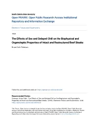 The Effects of Sex and Delayed Chill on the Biophysical and Organoleptic Properties of Intact and Restructured Beef Steaks