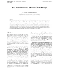 Tone Reproduction for Interactive Walkthroughs
