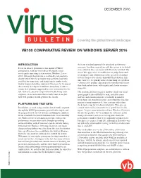 Vb100 Comparative Review on Windows Server 2016