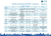 Events for Schools 2018/19 – Version 1