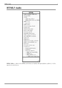 HTML5 Audio 1 HTML5 Audio