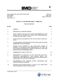 IMO Report on SSE 6