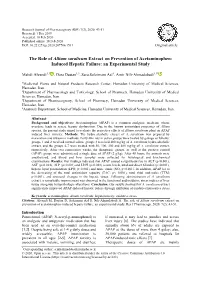 Induced Hepatic Failure: an Experimental Study
