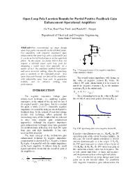 Open Loop Pole Location Bounds for Positive Feedback Operational