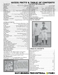 Quick Facts & Table of Contents