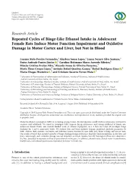 Research Article Repeated Cycles of Binge-Like Ethanol Intake In