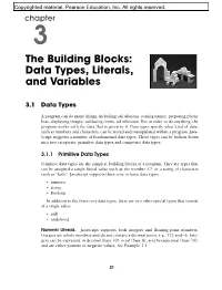 The Building Blocks: Data Types, Literals, and Variables