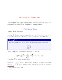1. the Root Test Video: Root Test Proof