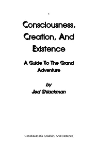 Consciousness, Creation, and Existence