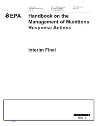 Handbook on the Management of Munitions Response Actions