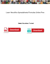 Learn Neooffice Spreadsheets Formulas Online Free