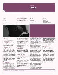 LECRAE Theme Objective Warm up Transition the Video