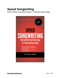 Speed Songwriting.Pages