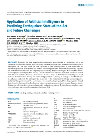 Application of Artificial Intelligence in Predicting Earthquakes: State-Of-The-Art and Future Challenges