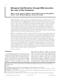 Biological Identifications Through DNA Barcodes: the Case of the Crustacea