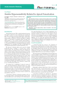 Dentin Hypersensitivity Related to Apical Fenestration