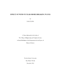 Effect of Wind on Near-Shore Breaking Waves