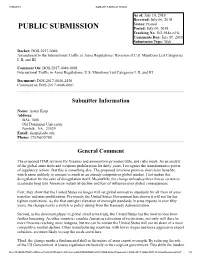Public Comments on USML Categories I-III