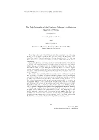 The Sub-Optimality of the Friedman Rule and the Optimum Quantity of Money