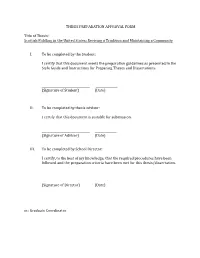 Thesis&Preparation&Appr