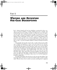 Writing and Reviewing Use-Case Descriptions