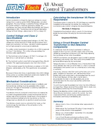 All About Control Transformers