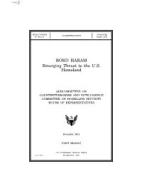 BOKO HARAM Emerging Threat to the U.S