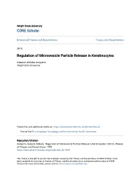 Regulation of Microvesicle Particle Release in Keratinocytes